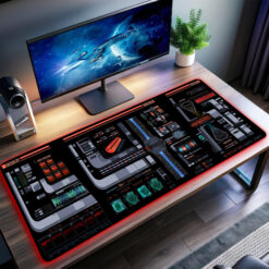 ST Picard USS Stargazer Okudagram LCARS LED Desk Mat
