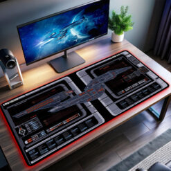 The Enterprise NCC-1701-F Odyssey Class Starship LED Desk Mat